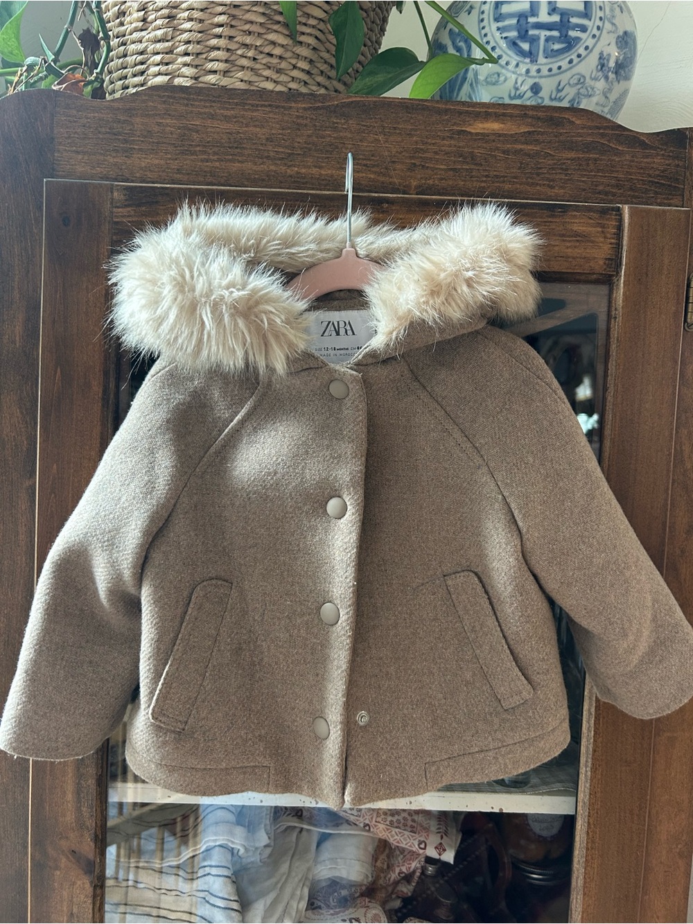 Zara unisex wool blend winter jacket - 12-18 months